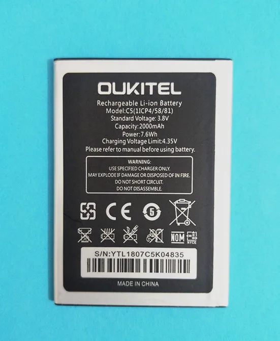 

AZK 100% New 3.8V 2000mAh Battery for Oukitel C5 Special Spare Battery for Oukitel C5 PRO Mobile Phone battery