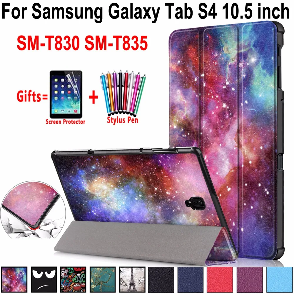Модный чехол для Samsung Galaxy Tab S4 10 5 T830 T835 T837 умный складной кожаный с магнитной