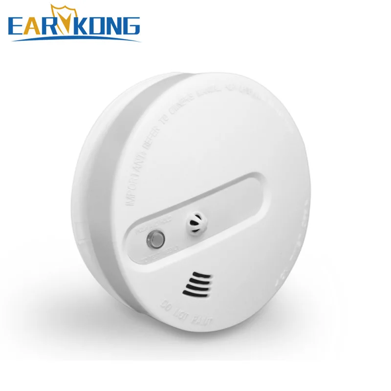 

NEW Earykong Smoke Fire Detector Wireless 433MHz, Inside Photoelectronic Temperature Sensor, Security alarm 2 years warranty