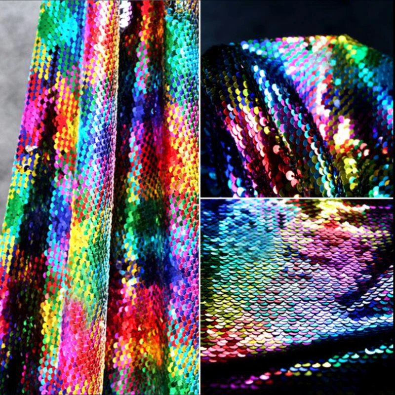 

0.5cm Sequins Encrypted Double-sided Metal Texture Laser Symphony Small Fish Scale Sequins Costume Designer Fabrics