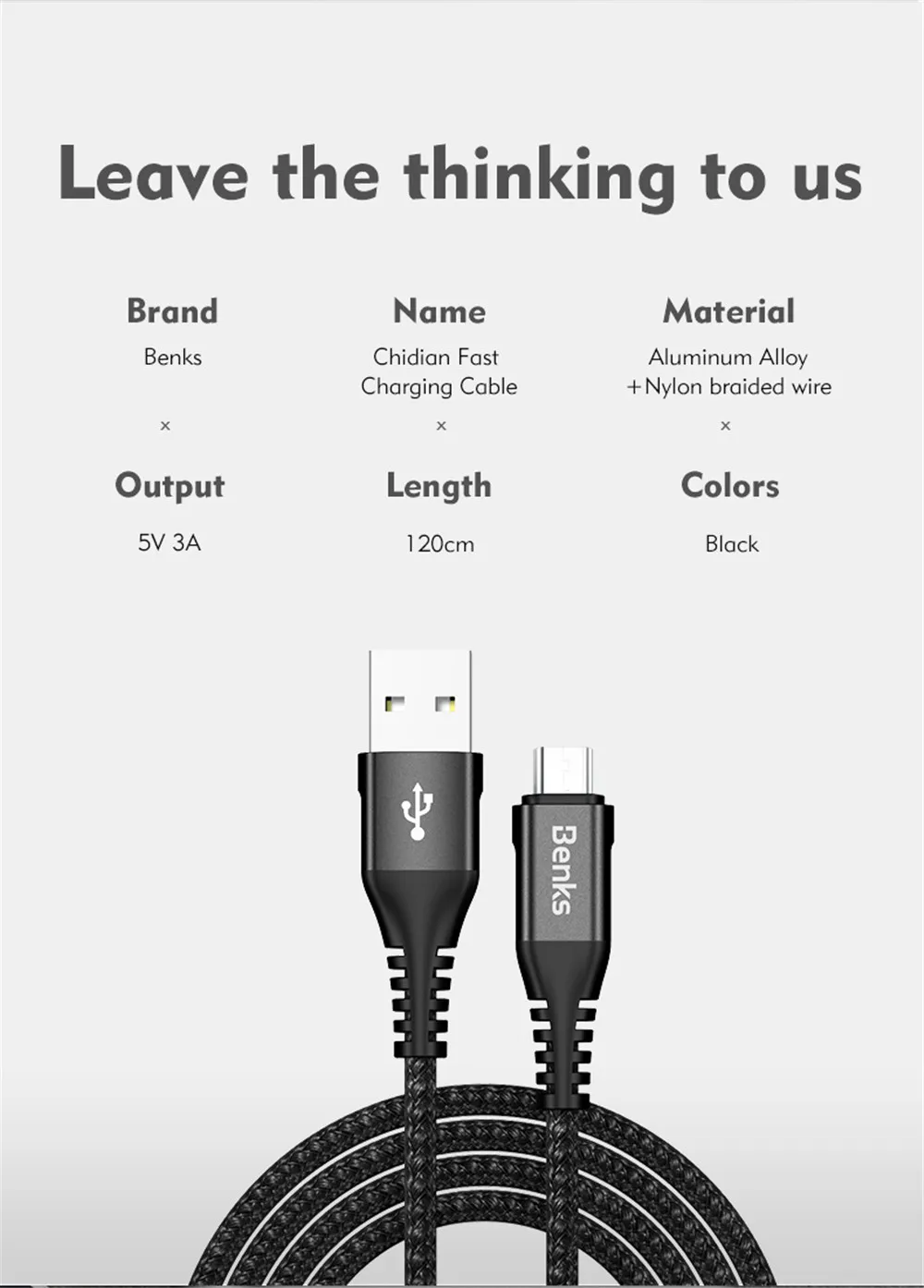 Кабель USB для быстрой зарядки 3A для микро-выхода
