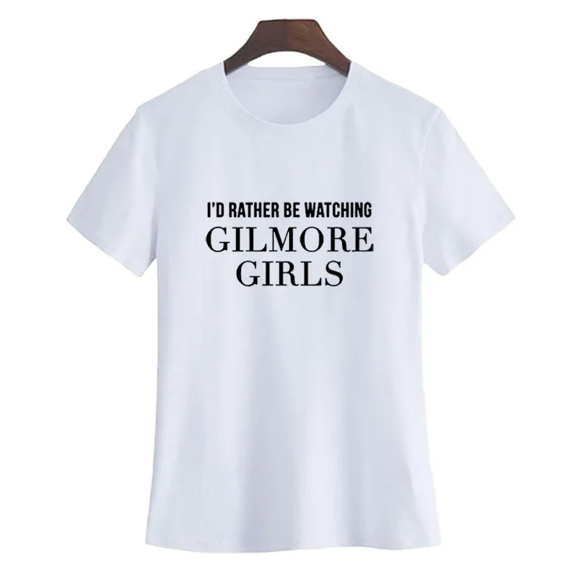 Gilmore/футболка для девочек; женская модная летняя одежда; подарок Gilmore Fan; хипстерский слоган с надписью «I 'd Be assed Gilmore» - Цвет: Белый