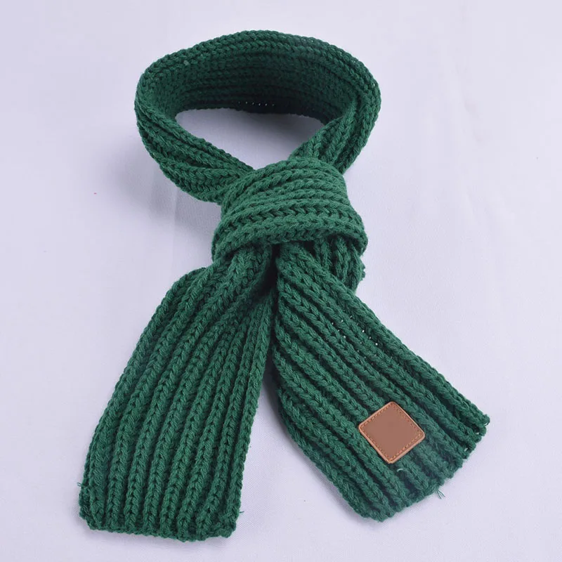 Детский осенне-зимний теплый шарф, вязаный мягкий шарф для детей, шарфы для маленьких мальчиков и девочек, корейский Зимний Теплый детский шарф - Цвет: green