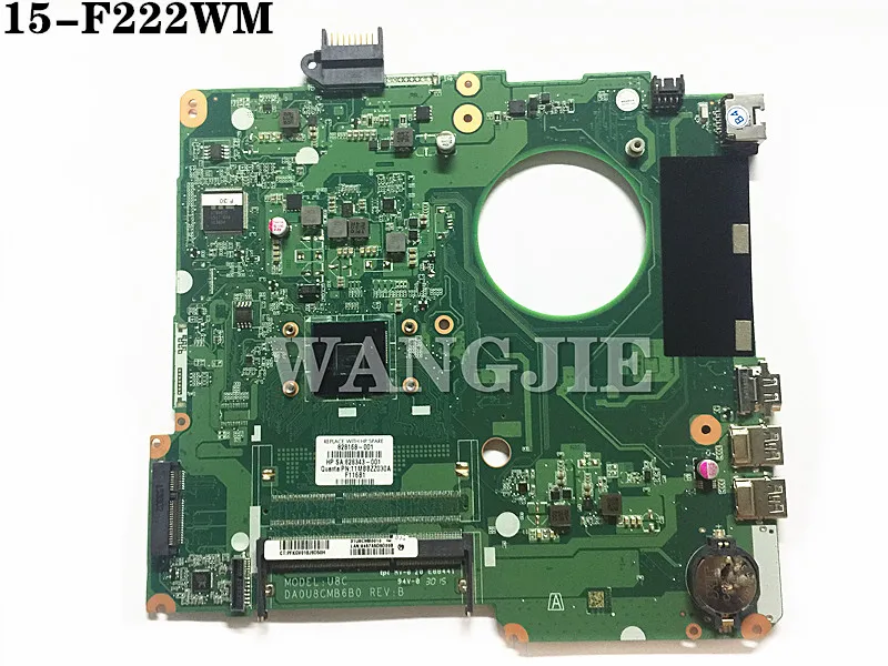 Материнская плата для ноутбука HP Pavilion 15 F U8C 828168 601 001 501 DA0U8CMB6B0 N3050 CPU 100%