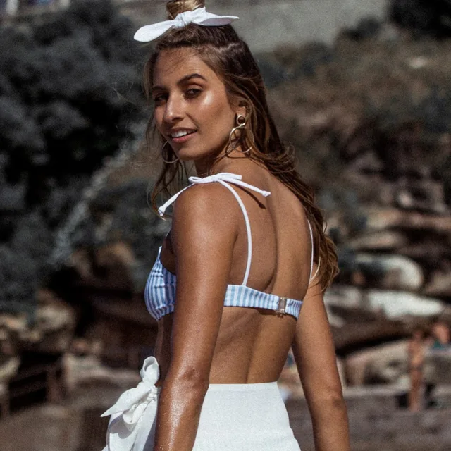 Blue Stripe Bikini 2