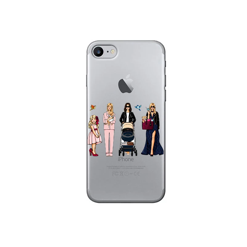 Модный чехол для телефона с мамой и девочкой iPhone11 11Pro Max X XR XS 8 8Plus 7 7plus 6s 6plus 5 SE