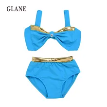 GLANE/красивые купальники для маленьких девочек; Летний Пляжный купальный костюм для малышей из двух предметов; Детские танкини; Детские костюмы; одежда для купания для девочек
