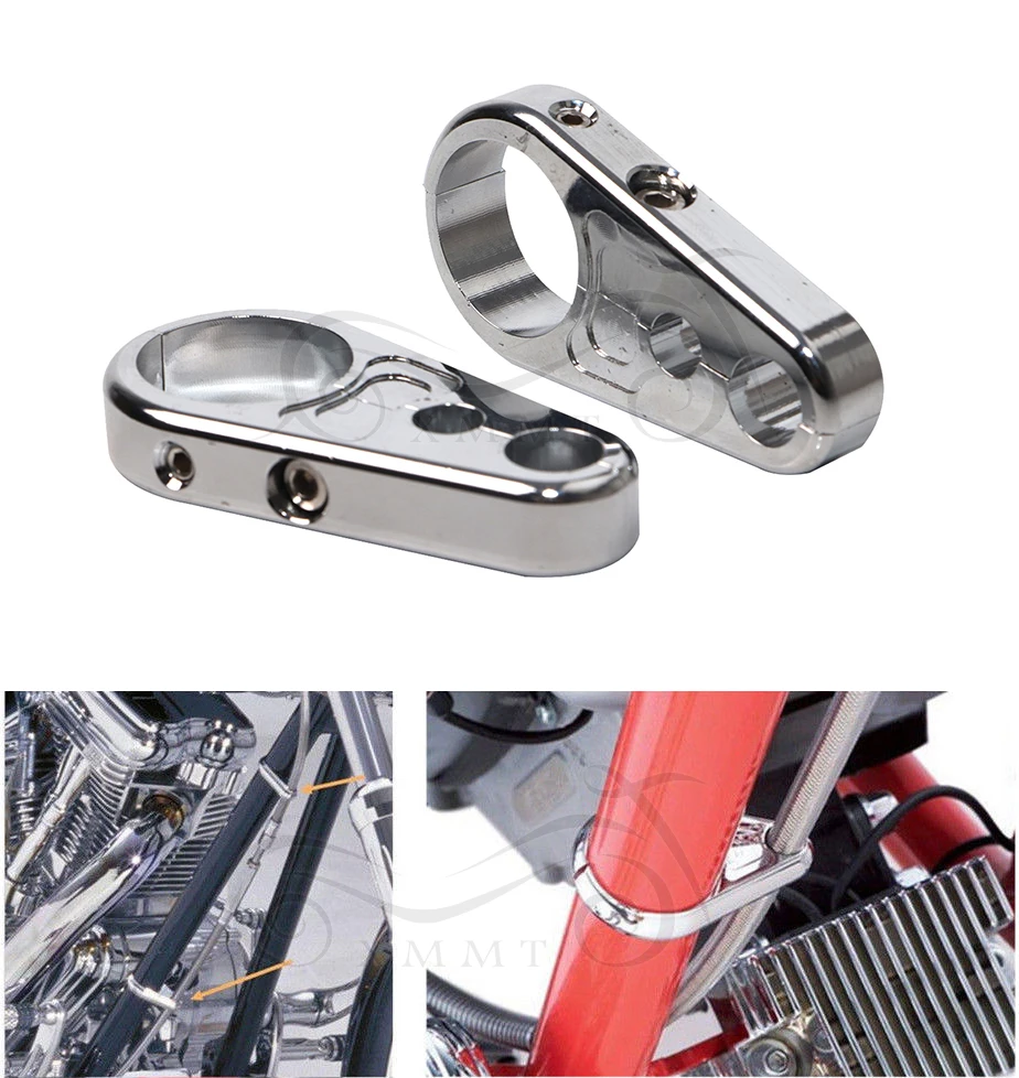 

Motorcycles Brake Clutch Cable Wire Clamp Clip 25mm Handle Bar For Harley Cable Handlebar Holder Car Accessories