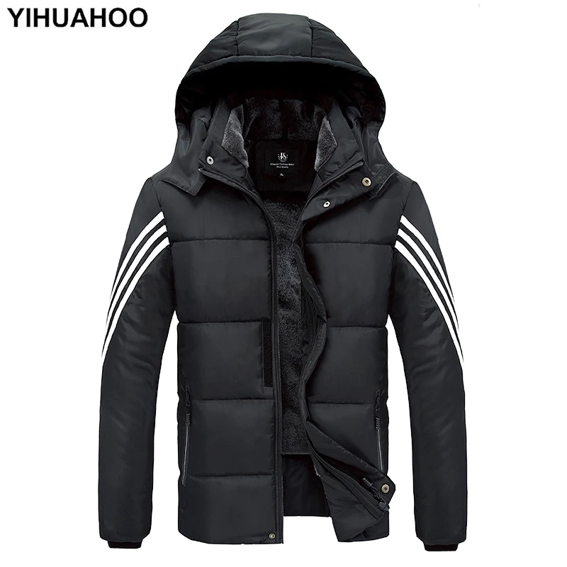 

YIHUAHOO Winter Jacket Men 7XL 8XL 9XL Thick Cotton Warm Parka Coat Casual Faux Fur Hooded Fleece Male Jacket Windbreaker Men