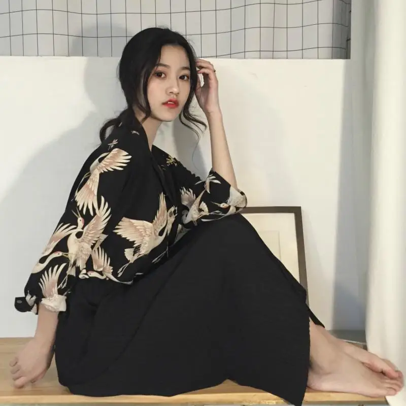 

blouses woman2019Real price deep V front retro crane chiffon shirt report womens tops and blouses women women shirts tops blouse