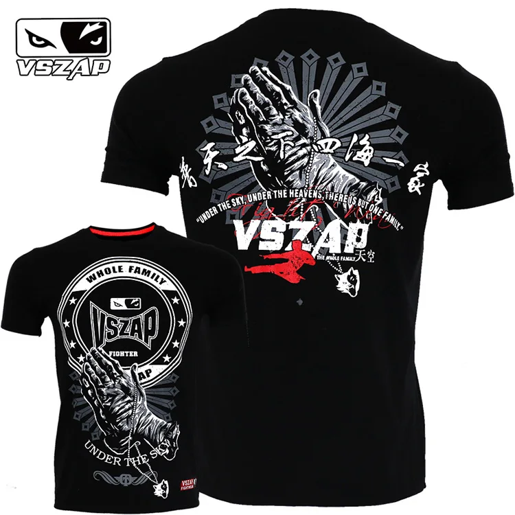 Kung Fu T-Shirt Fighter Mens Martial Arts MMA Bruce Lee Jeet Kune Do Gym Top