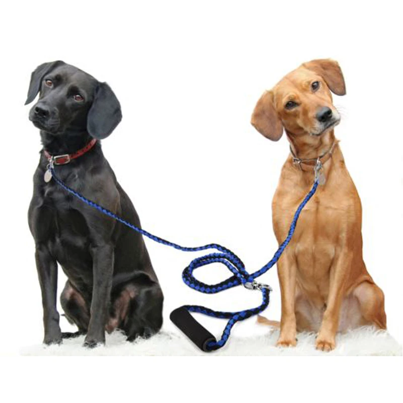 Hand Made Double Dog Leash For Two Dogs125CM Braided Tangle Free Double