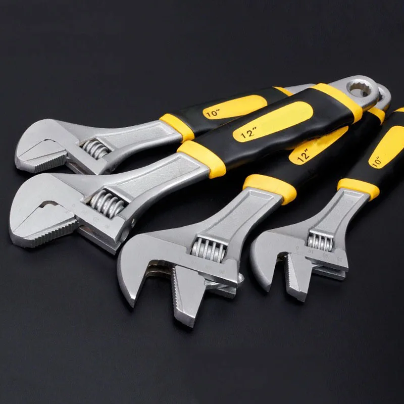 

12 inch Adjustable Ratchet wrench large Open End Wrench Universal Spanner Repair Tools Key Nut Wrench Home Hand Tools