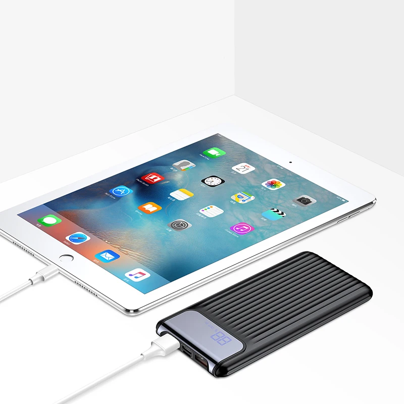 Quick Charge 3 0 Мощность bank 10000 мАч Dual USB ЖК-дисплей внешняя Батарея Зарядное устройство