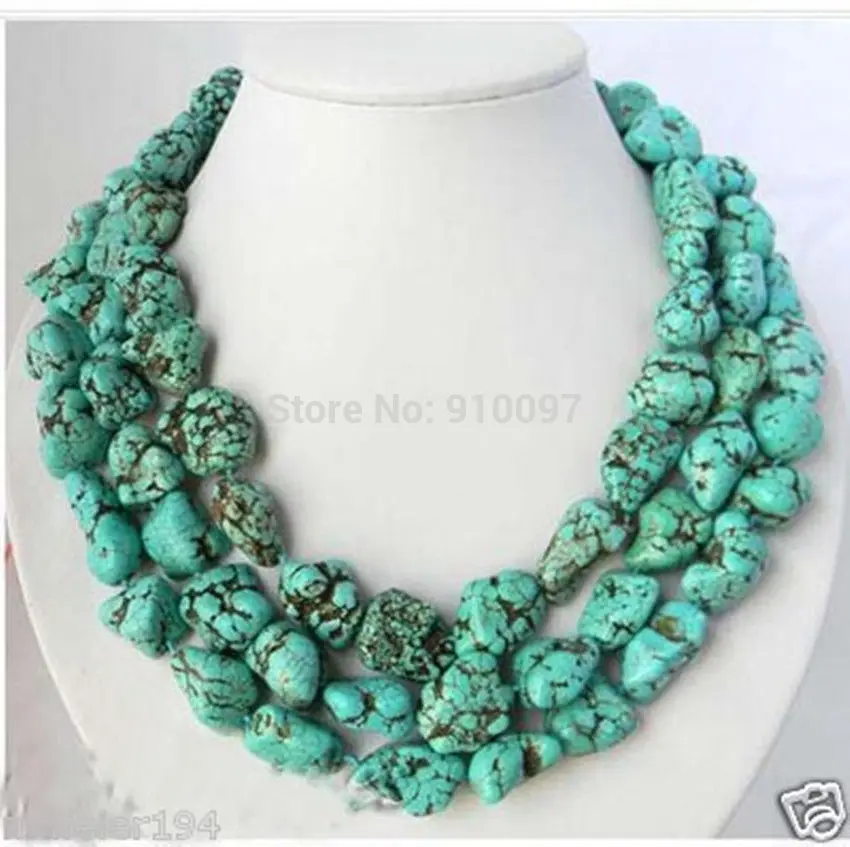 

>>long 46"inch Natural Tibet Asian Turquoise Stone jewelry Necklace