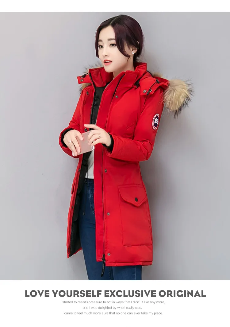 New winter cotton jacket female hooded women's long big yards thickening parkas manufacturer wholesale HS7373