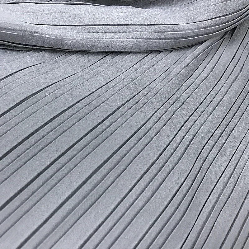 2 meters 150cm 59 width dark blue crumple accordion pleated chiffon fabric wedding dress skirt clothes materials MM128 Free Ship