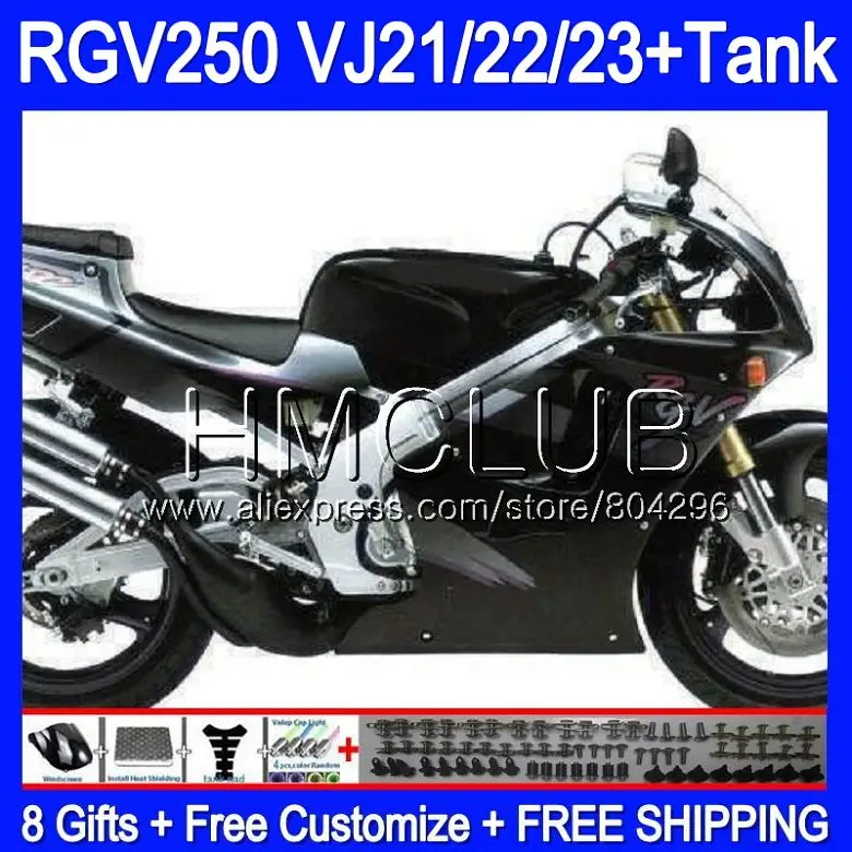 

+Tank For SUZUKI VJ21 RGV250 88 89 90 91 92 93 39HM.16 RGV-250 Gloss black VJ22 RGV 250 1988 1989 1990 1991 1992 1993 Fairing