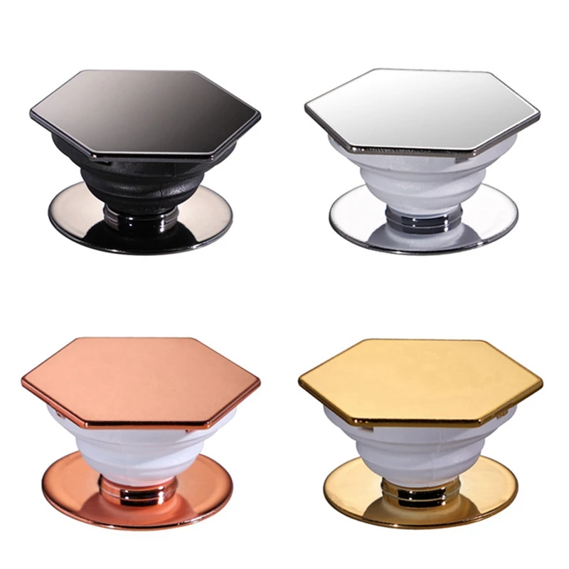 

10pcs/lot Universal Hexagon Electroplate Style Expandable Grip Phone Holder Plating Grip Expanding Cell Phone Holder Stand