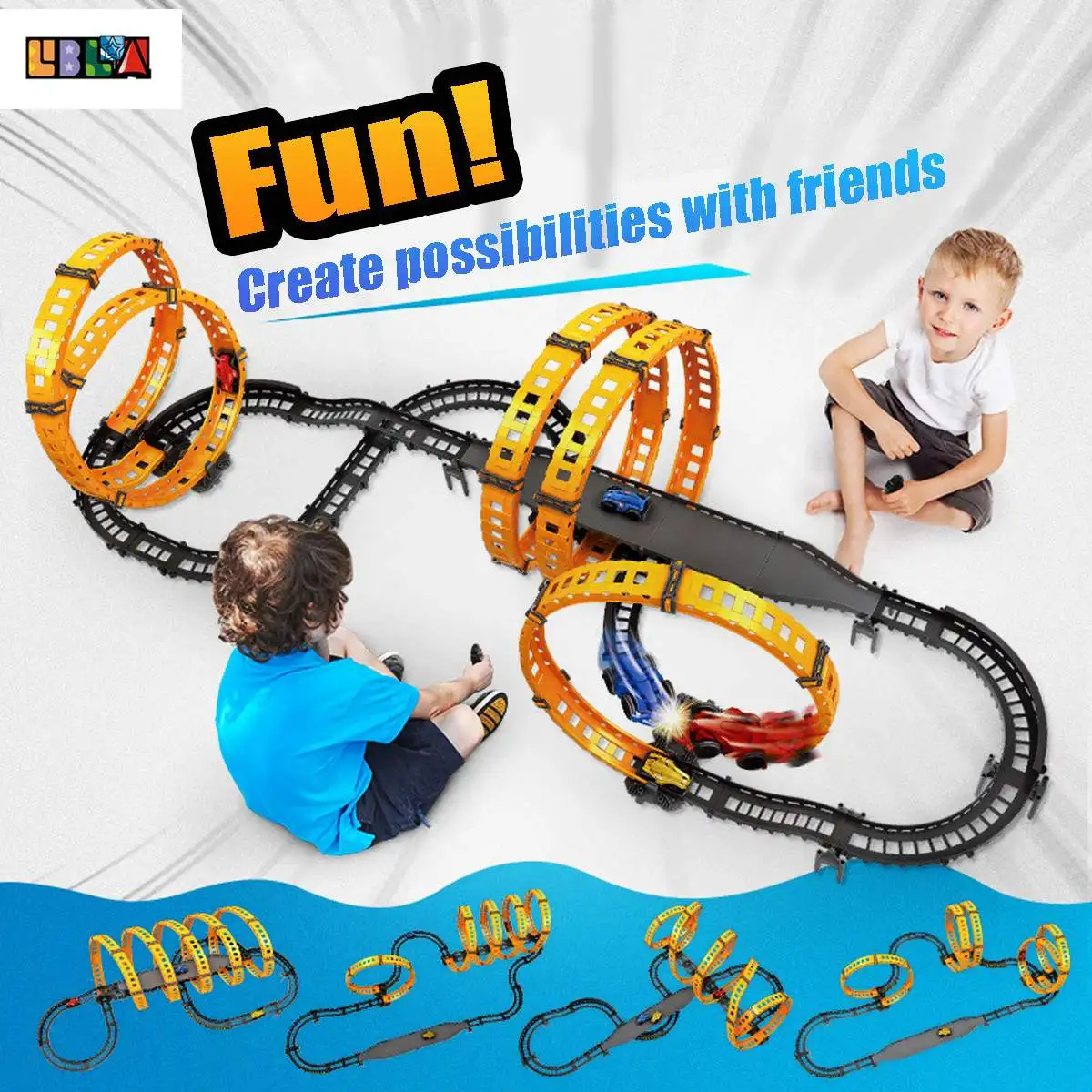 

LBLA RC Toy Race Track DIY Remote Control Kids Car Electric Handle Control Racing Car Track Model Toy Railway Road Toy