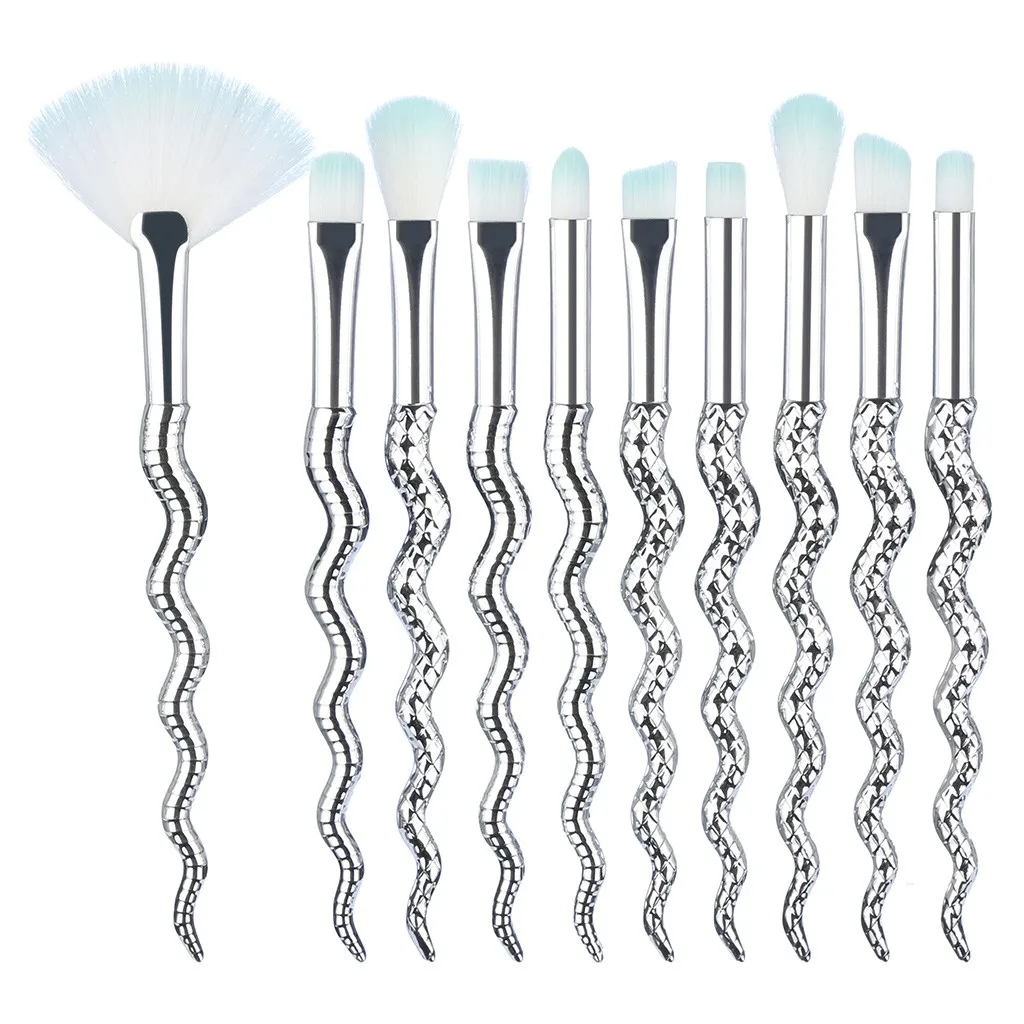 2019 New 10Pcs Make Up Brush Set Foundation Eyebrow Eyeliner Blush Cosmetic Concealer Facial Professional Blending Brushes | Красота и
