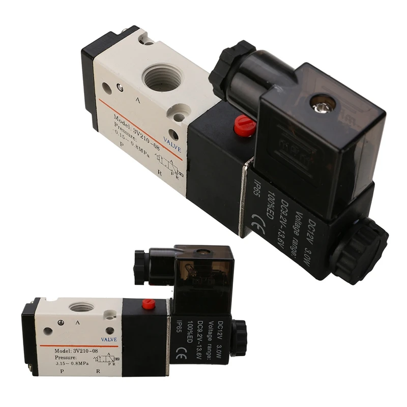 DC12V 1/4'' 3 Way 2 Position Pneumatic Solenoid Valve Electric Solenoid Valve for Water Air Gas