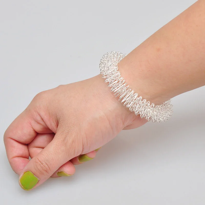 Men And Women Wrist Hand Acupuncture Bracelet Metal Massage Ring Health Care Tool Wrists Relaxation Massager Supplies D