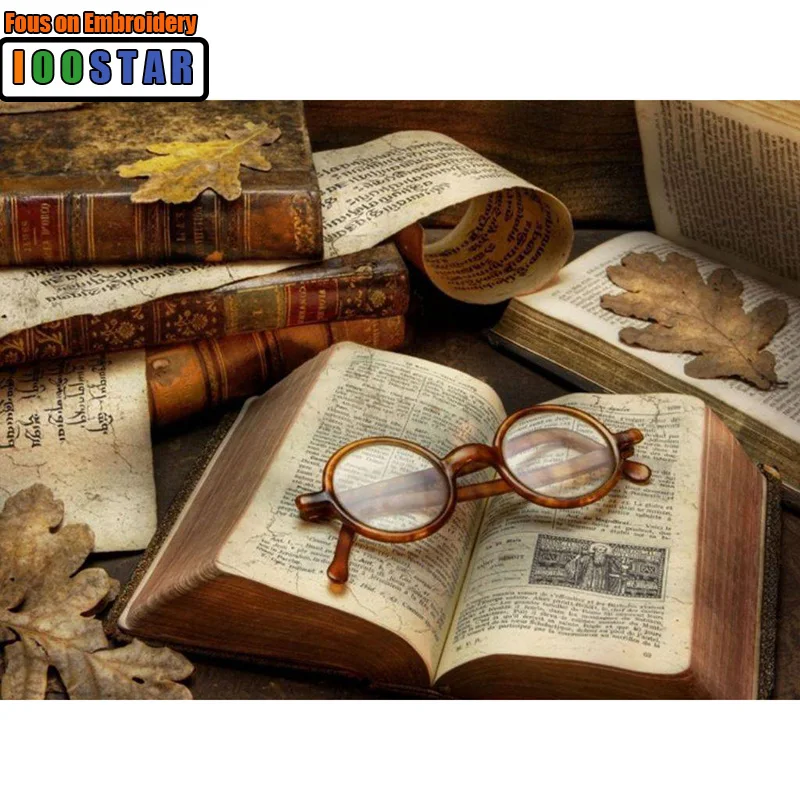 

Full Square/Round Diamond Painting Old Book Reading Time Vintage DIY 3D Diamond Embroidery Old Times Memory Rhinestone Craft