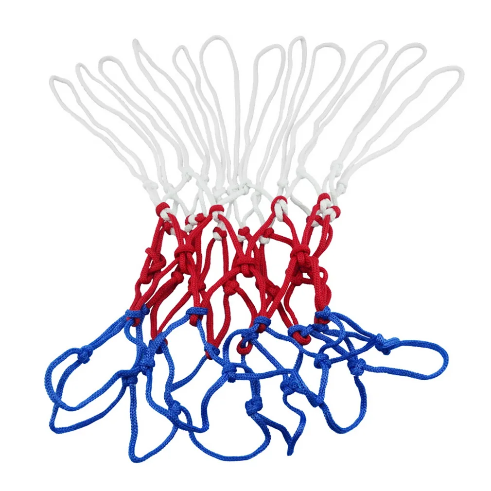 Красный белого и синего цвета баскетбольная сетка 5 мм нейлон баскетбольное кольцо ворот обод из сетчатой ткани на открытом воздухе