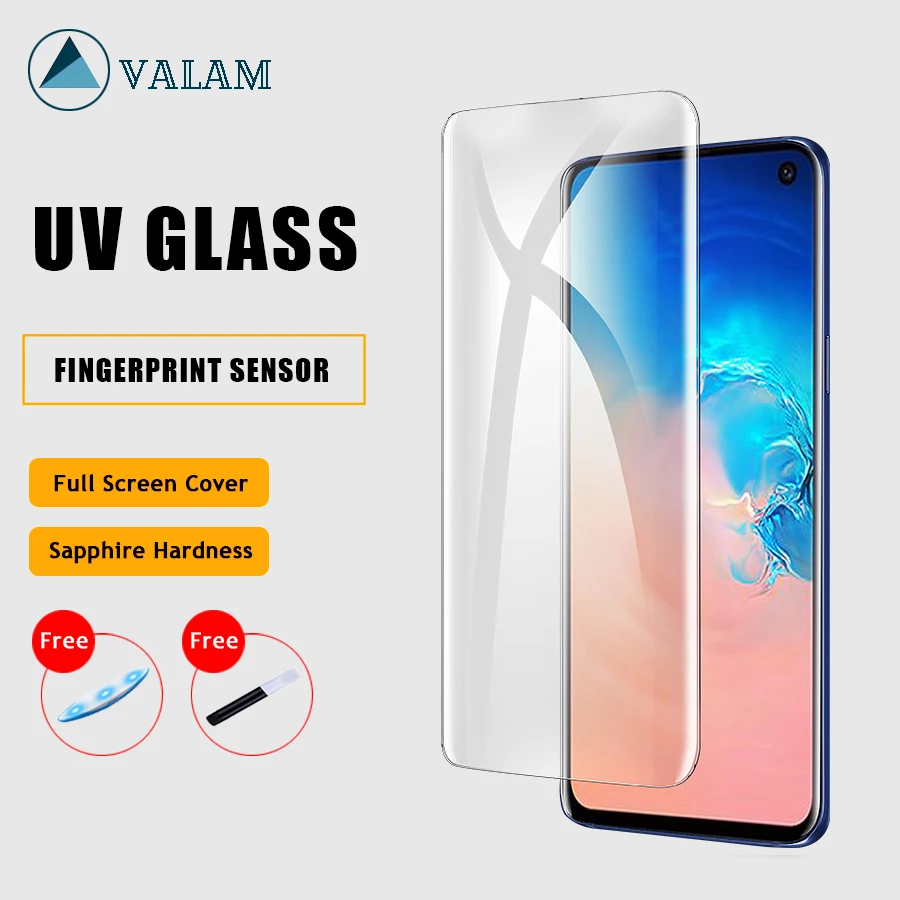 VALAM УФ полное клеевое закаленное стекло для Samsung S10 покрытие нано жидкое