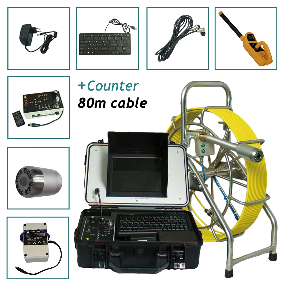 CCTV Camera Sewer Pipe Video Inspection Camera With Transmitter And