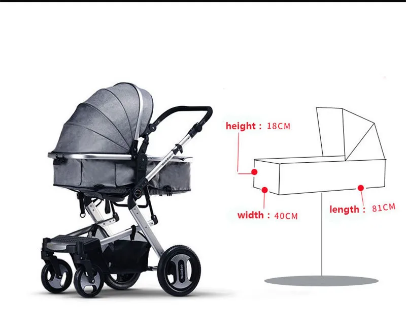 Многофункциональная детская коляска с высоким обзором, детская коляска с четырьмя колесами, складная детская коляска, коляска для новорожденных