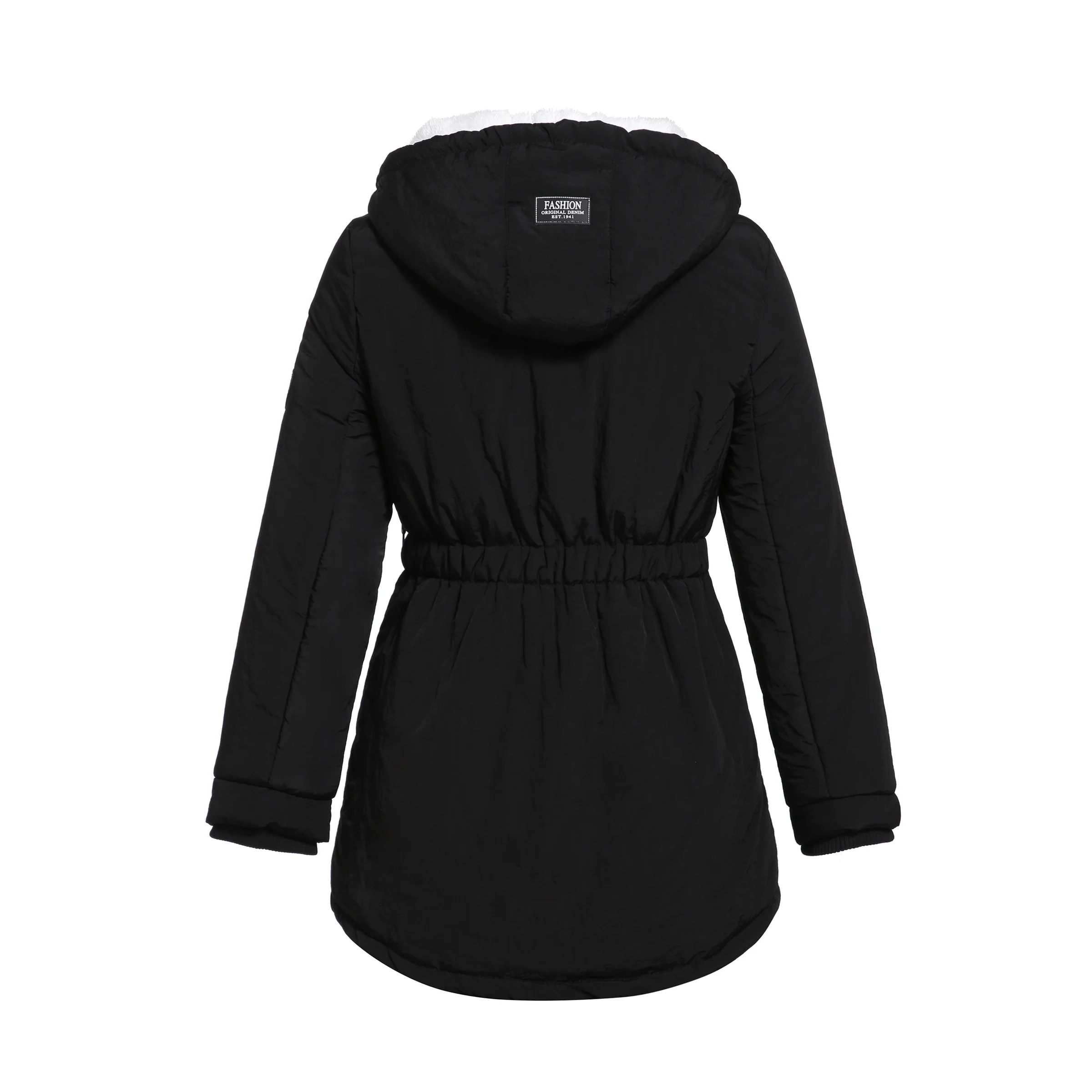 Black Cotton Coats Women Casual Jacket Coat Fashion Simple High Street Slim Winter Warm Thicken Basic Tops Female plus size work