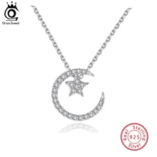 ORSA JEWELS 925 пробы Серебряное ожерелье с кулоном в виде звезды с австрийским кристаллом для женщин 4 способа носить ожерелье Подарки SN06