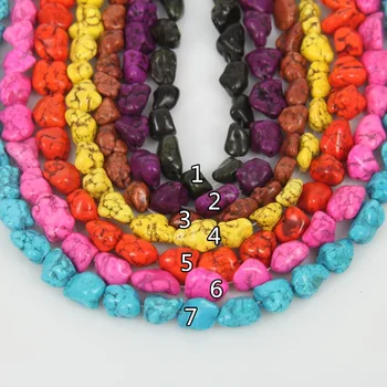 

Wholesale Bulk 3-5-10 strand Dyed Howlite Loose Bead Nuggets Pendants,Drilled Magnesite Small Chips Necklace