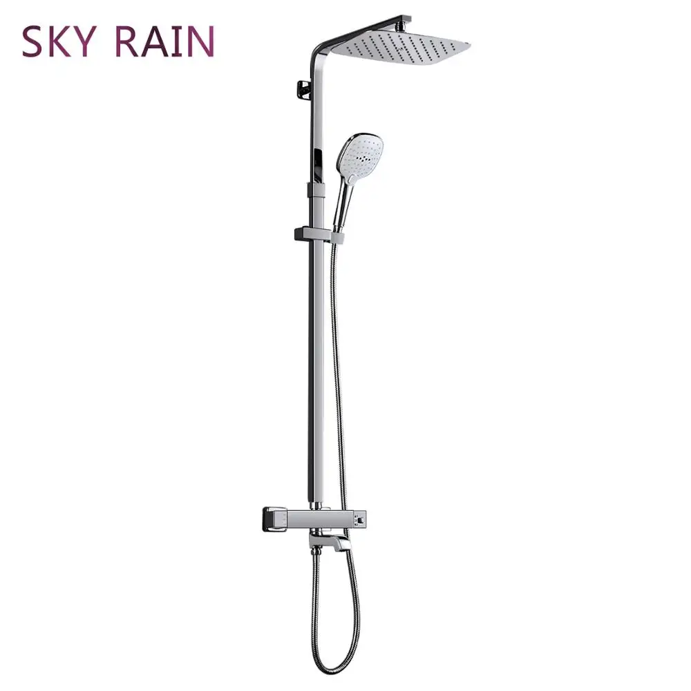 SKY RAIN Настенная полная латунная термостатическая душевая система с ручным