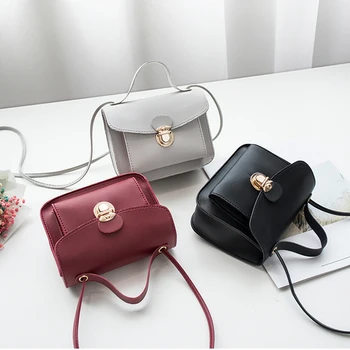 

Mini Solid Handbag Leather Envelope Clutches Fashion Office Ladies Lock Tote Messenger Small Shoulder Phone Bags Bolso Mujer