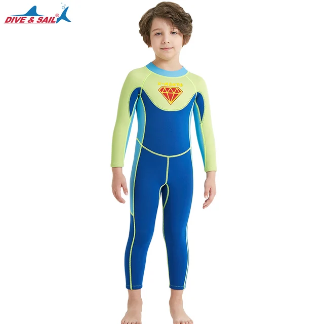 Kids 2.5mm Wetsuit Back Zip Long Sleeve Full Body Wetsuits Boys Girls