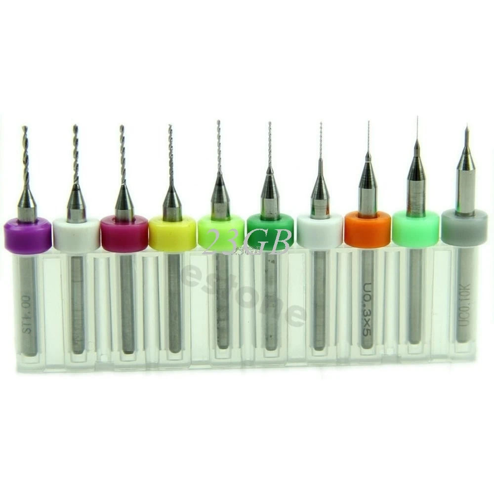 

0.1mm to 1.0 mm PCB Print Circuit Board Carbide Micro Drill Bits Tool 10PCS/SET M02