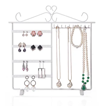 Big Earrings Necklace Jewelry Stand Holder Display Rack Simple Style Ear Studs Metal Stand Holder Display Shelf Jewelry hot sell metal tie display rack necktie display stand