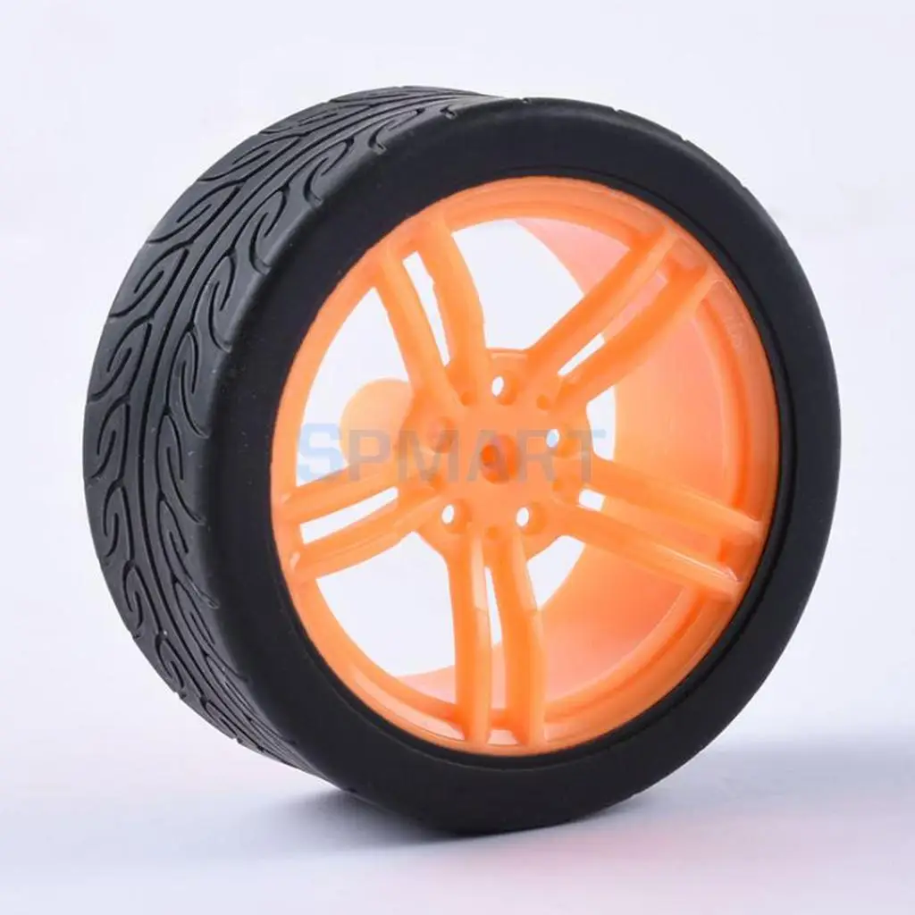 2pcs Rubber Tire TT Motor Car Wheel Smart Car Wheel for Robot Car RC Model Car Kids DIY Toy Car accessories