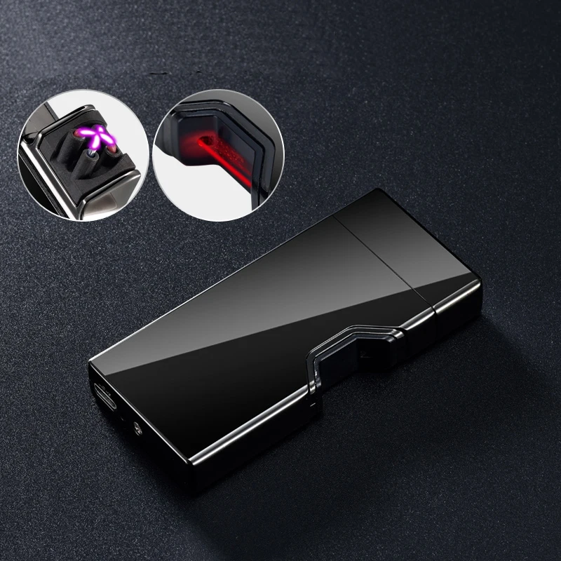

New Design Infrared Induction Ignition USB Lighter Fast Ignition High Grade Electric Lighter Double Pulsed Arc Cigarette Lighter