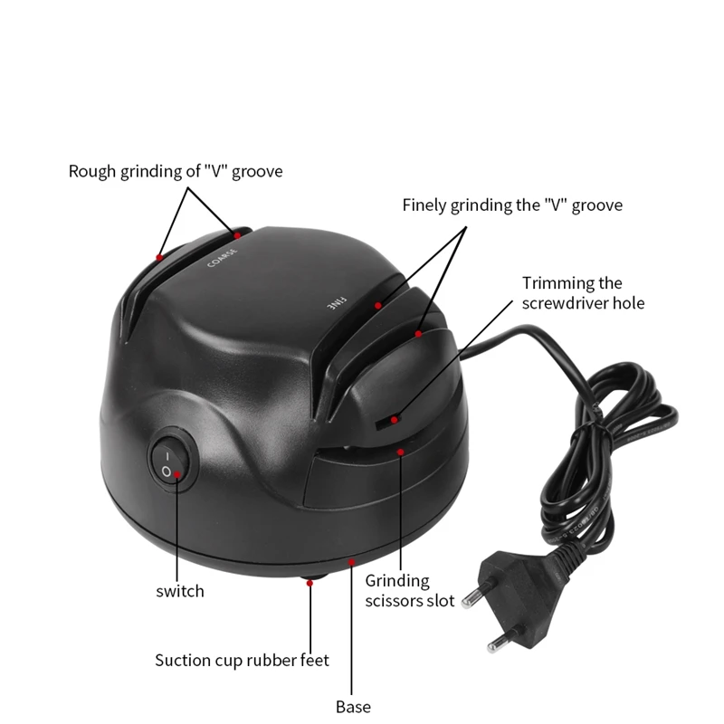Электрический Профессиональный Ножи Точило 3-в-1 точильный станок для заточки ножей ножницы и отвертки штепсельная вилка европейского стандарта