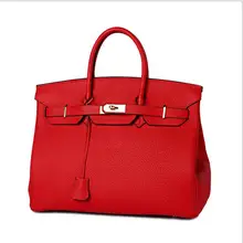 lady genuine cow leather handbag brand luxury design size 25cm 30 cm 35 cm shoulder crossbody bag with lock
