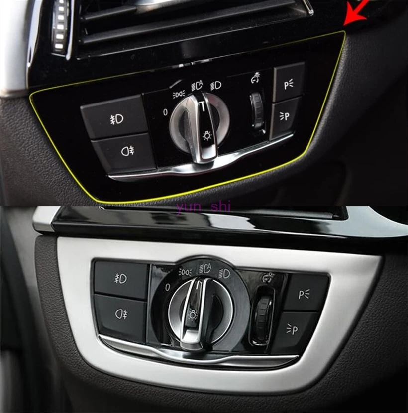 ABS Chrome Car Headlight Switch Button Frame Cover Sticker Car-styling For BMW 5 series G30 G38 2017 18 528li 530li 540li