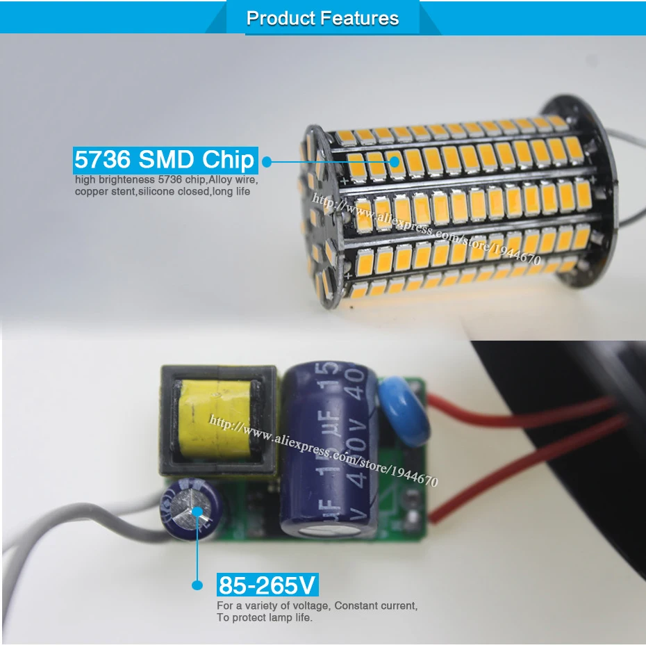 Bombillas светодиодный лампы E27 SMD 5736 Lamparas Светодиодная лампа 28 40 72 108 132 156 светодиодный s лампада светодиодный светильник E14 85-265 в ампулы свечи приспособления для чистки