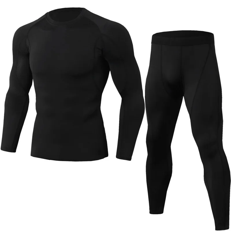 

2020 NEW tracksuit Men Compression gym T-shirt+pants Sets Joggers Quick Dry Fitness Running Tight Shirts men Sports T-Shirts 3XL