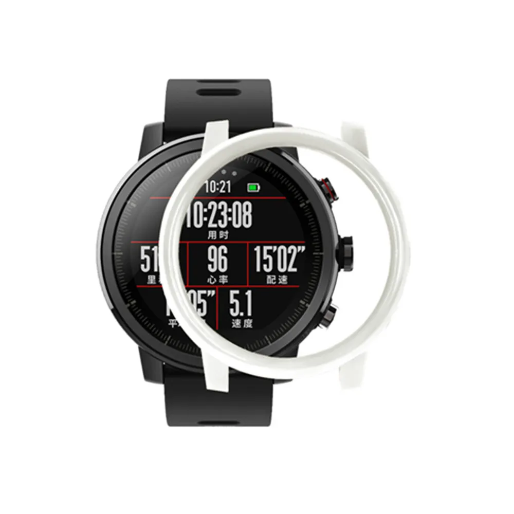 PC группа защитный чехол для xiaomi huami amazfit 2 2 S stratos Красочные смарт-ремешок жесткий пластиковый корпус тонкий рамка