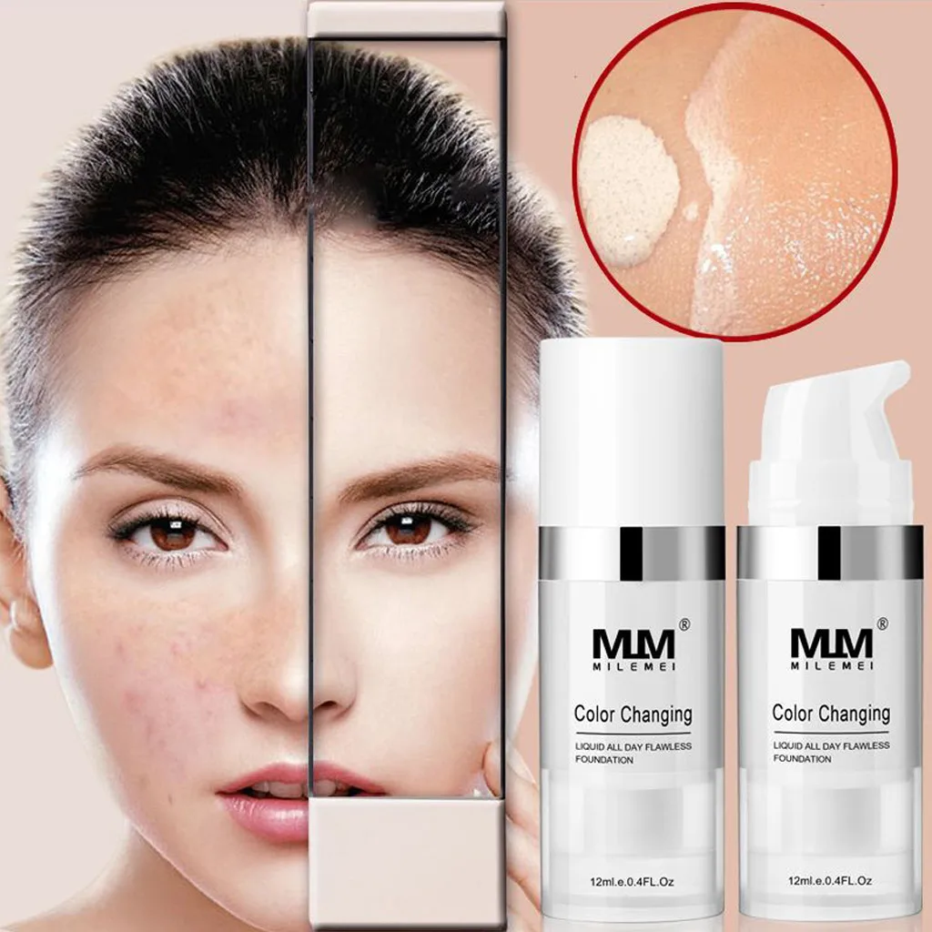 

Color Changing Foundation Cream Natural Self-adjusts Full Coverage Base Makeup Nude Professional Concealing Fundacja