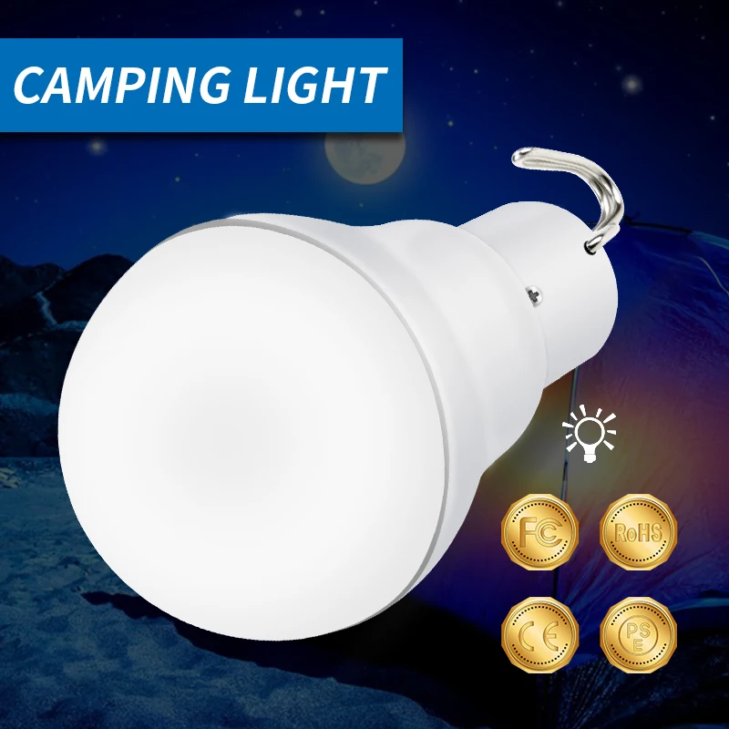 Rechargeable Outdoor LED Solar Light USB DC 5-8V Solar Powered Energy Lamp 15W 250LM Solar Panel Bulb Waterproof Camping Lampada